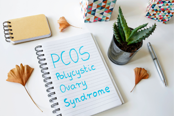 Polycystic Ovary Syndrome 101: 7 PCOS Treatment Options to Help | PCOS causes a woman's ovaries to produce less estrogen and progesterone. It also causes androgen levels to rise. Women with PCOS experience symptoms including irregular periods, weight gain, excess hair growth, acne, headaches, and male pattern baldness. This post shares common causes of PCOS, plus 7 treatment options including things like diet and exercise to help you treat and prevent symptoms naturally!