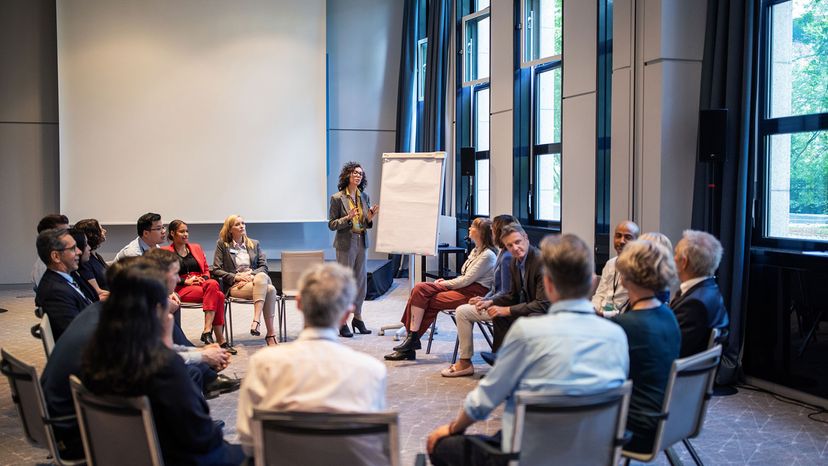 woman leading workshop