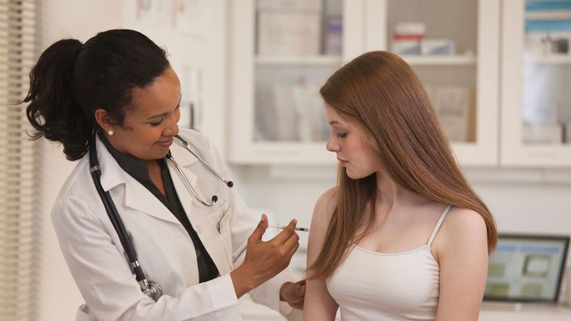 woman getting injection