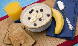 Eating whole-grain oats will keep you alert through the morning. See more food guide pictures.