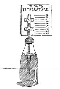 A finished homemade thermometer