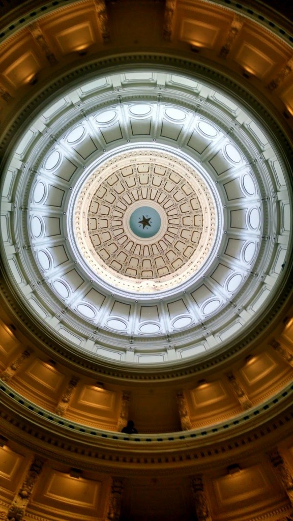 Peering up into the beautiful Texas Capitol Rotunda.